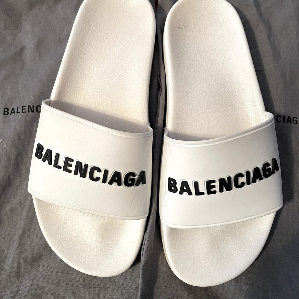Authentic Balenciaga Logo Pool Slides